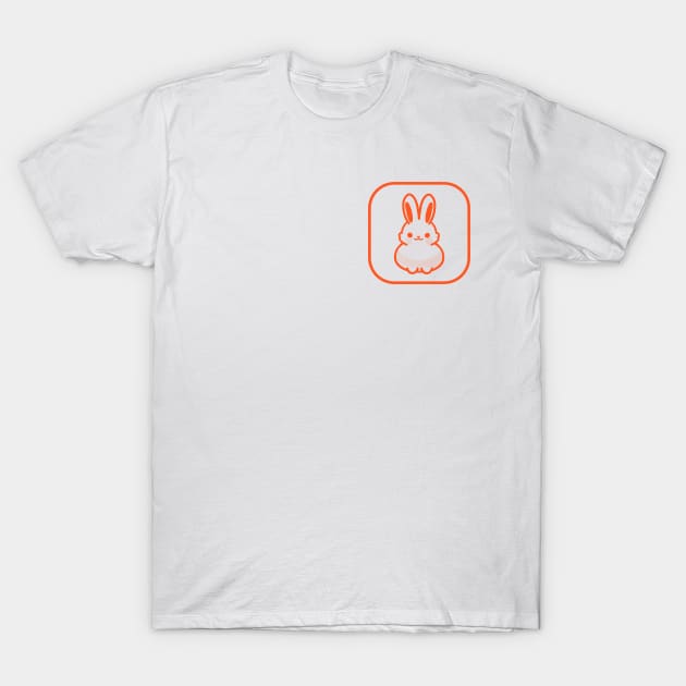 Orange Bunny Cute Minimalist Aesthetic Design T-Shirt by PANGANDOY